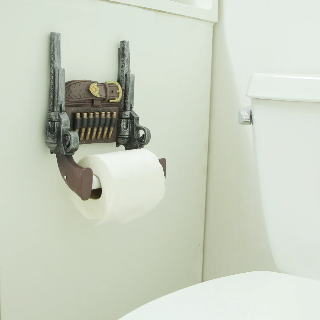 Wipe of the Wild West Rustic Double Six Shooter Cowboy Toilet Paper Roll Holder Western Bathroom Decor - Image 5