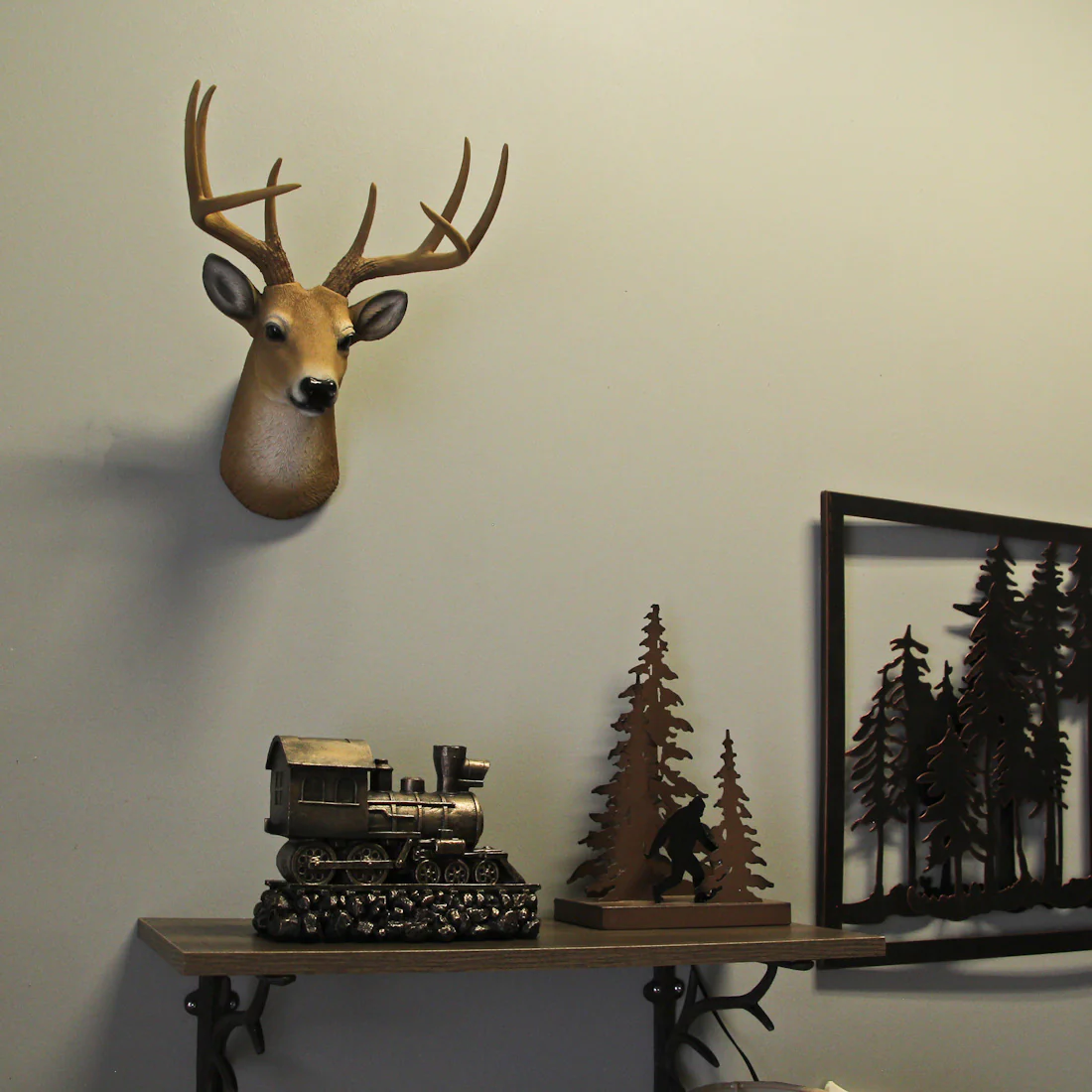 Resin Deer Head Wall Mount 8 Point Faux Taxidermy Buck Hanging Sculpture Antler Decor Art - Image 5