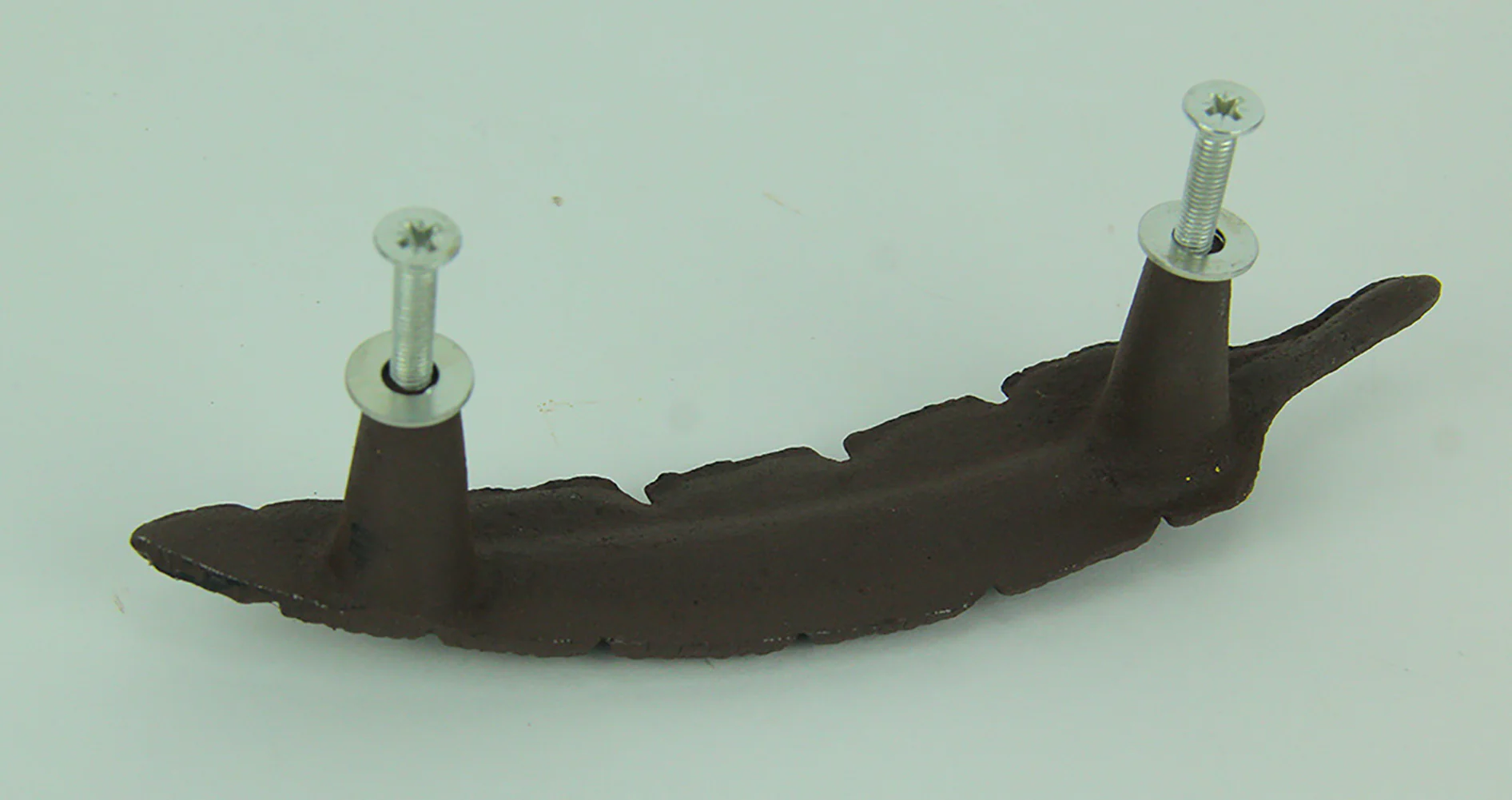 Rustic Brown Eagle Feather 12 Piece Cast Iron Drawer Handle Pull Cabinet Knob Set - Image 3