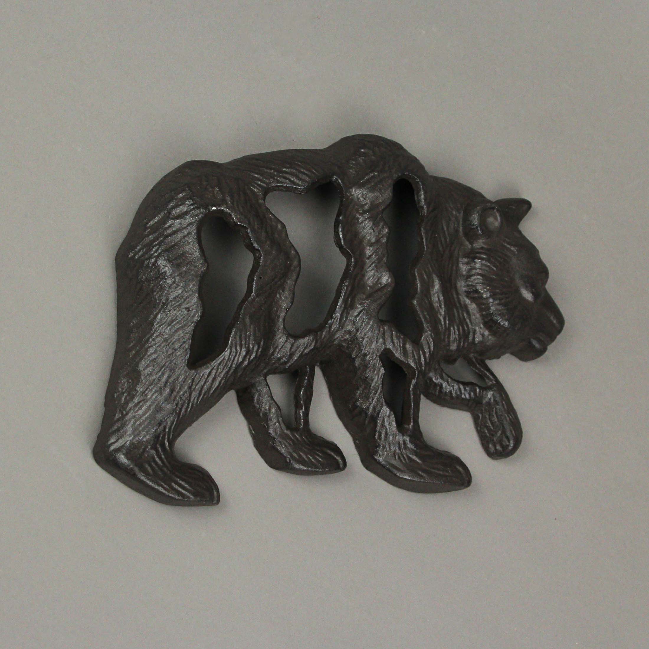Cast Iron Bear Wall Mounted Sculpture Cabin Home Art Hanging Plaque Lodge Decor - Image 5