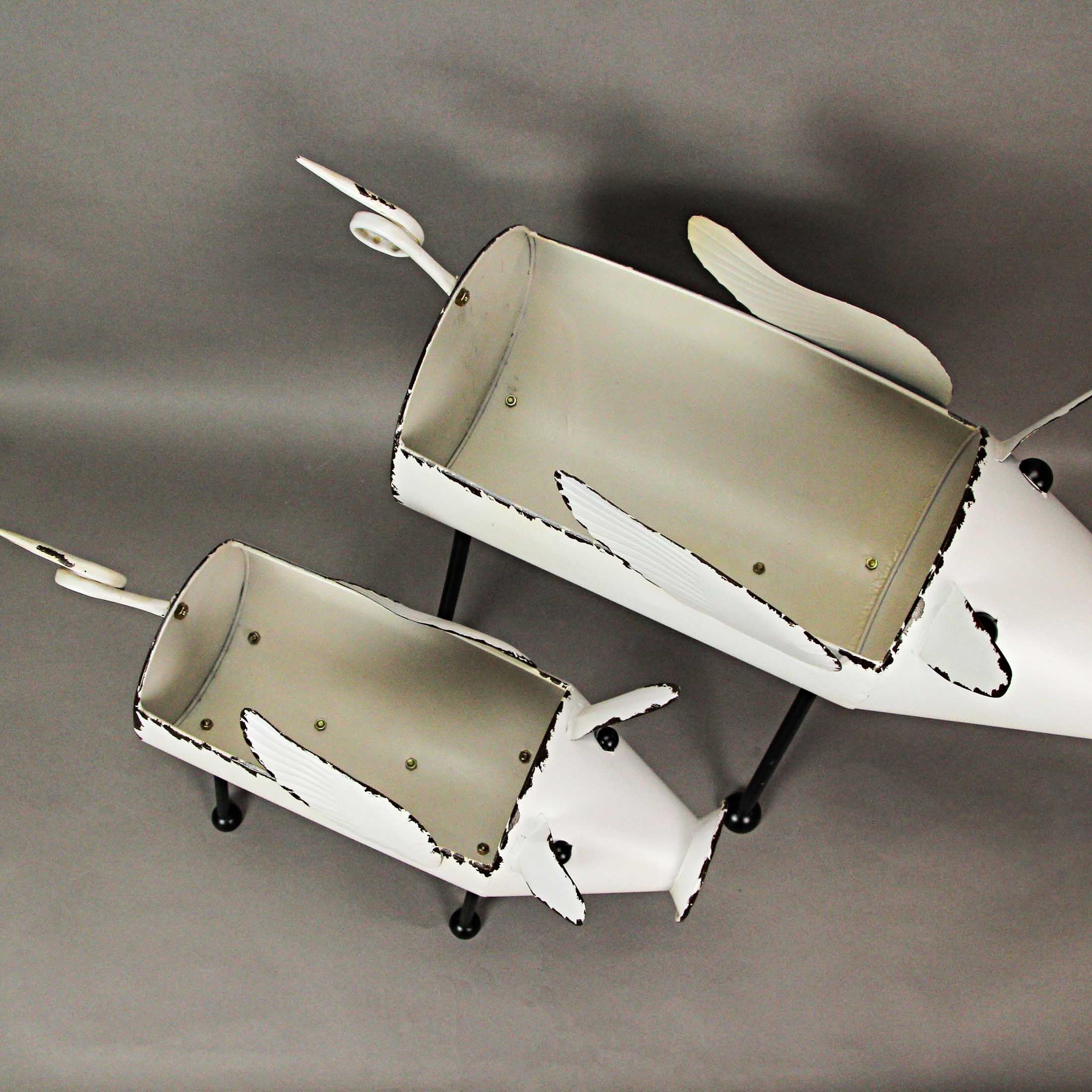 Galvanized Standing Pig Planters Set Of 2 - Image 7