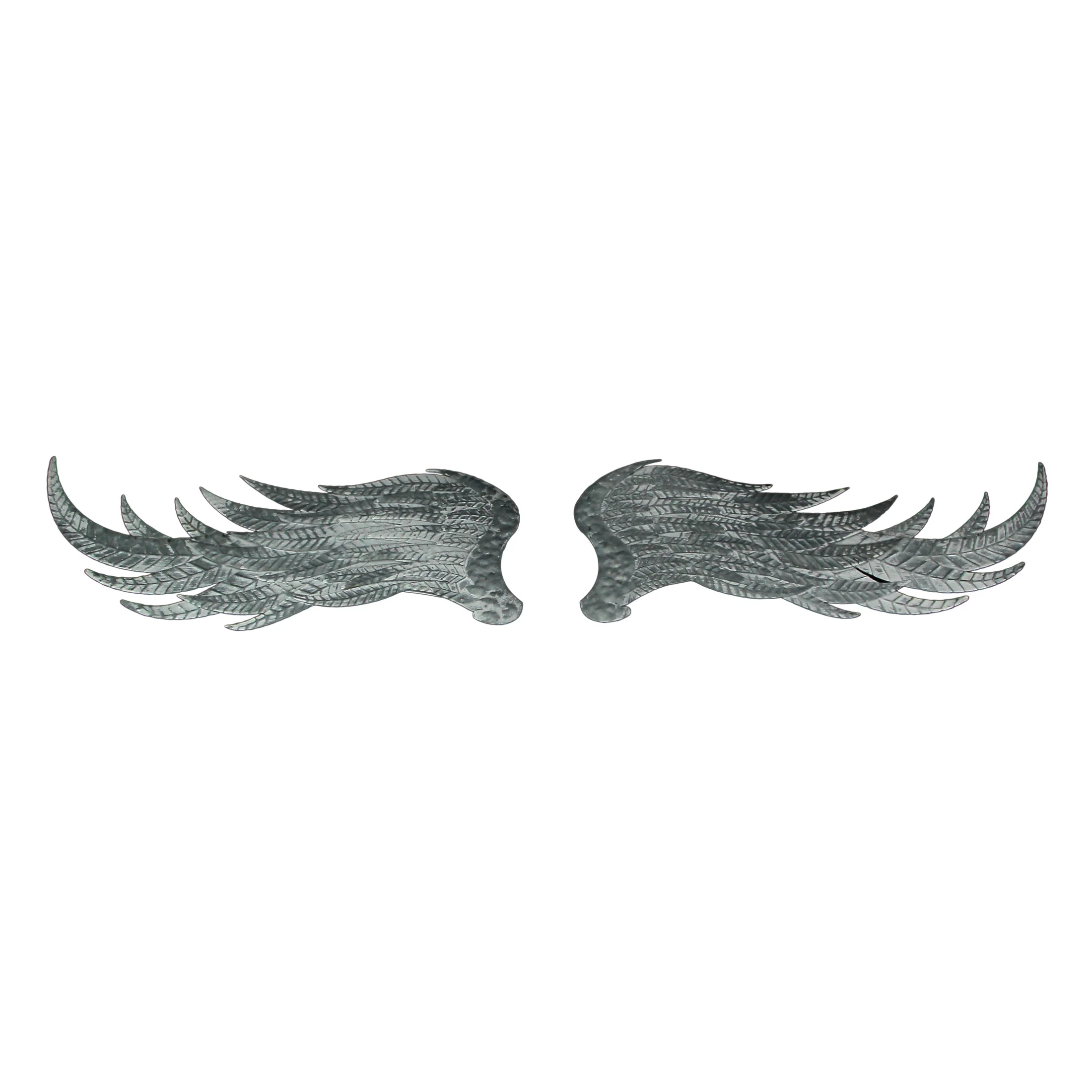 Pair of 2 Galvanized Metal Angel Wings Wall Art Indoor Outdoor Rustic Home Decor - Image 6