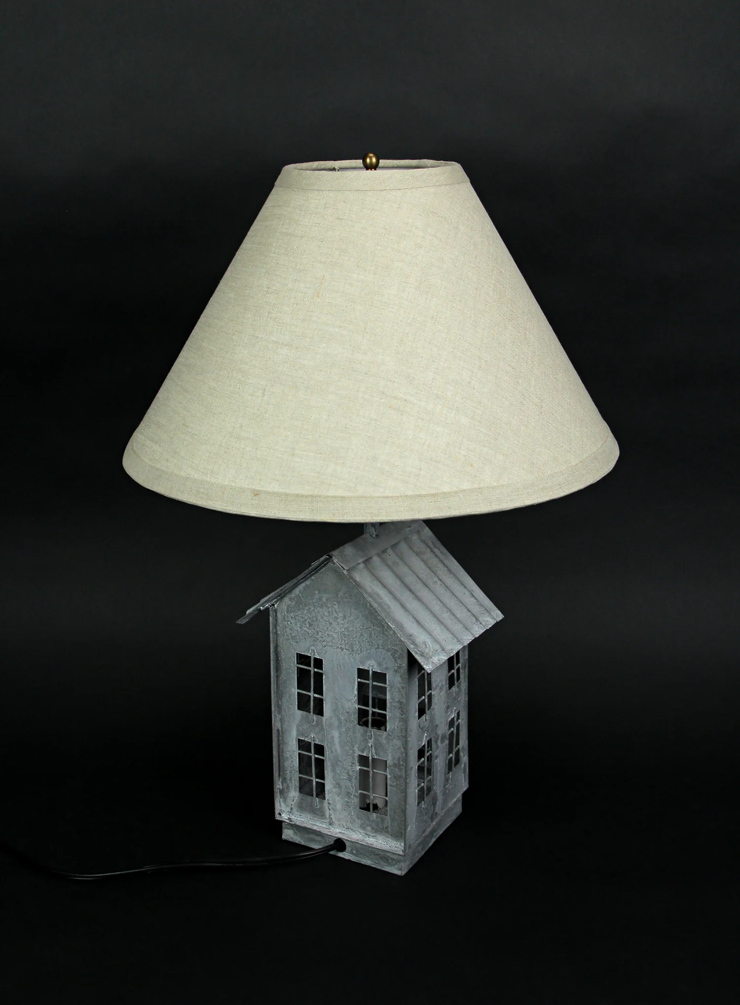 Set of 2 Rustic Zinc Dual Table Lamps And Accent Light Mid Century Modern Farmhouse Decor - Image 5