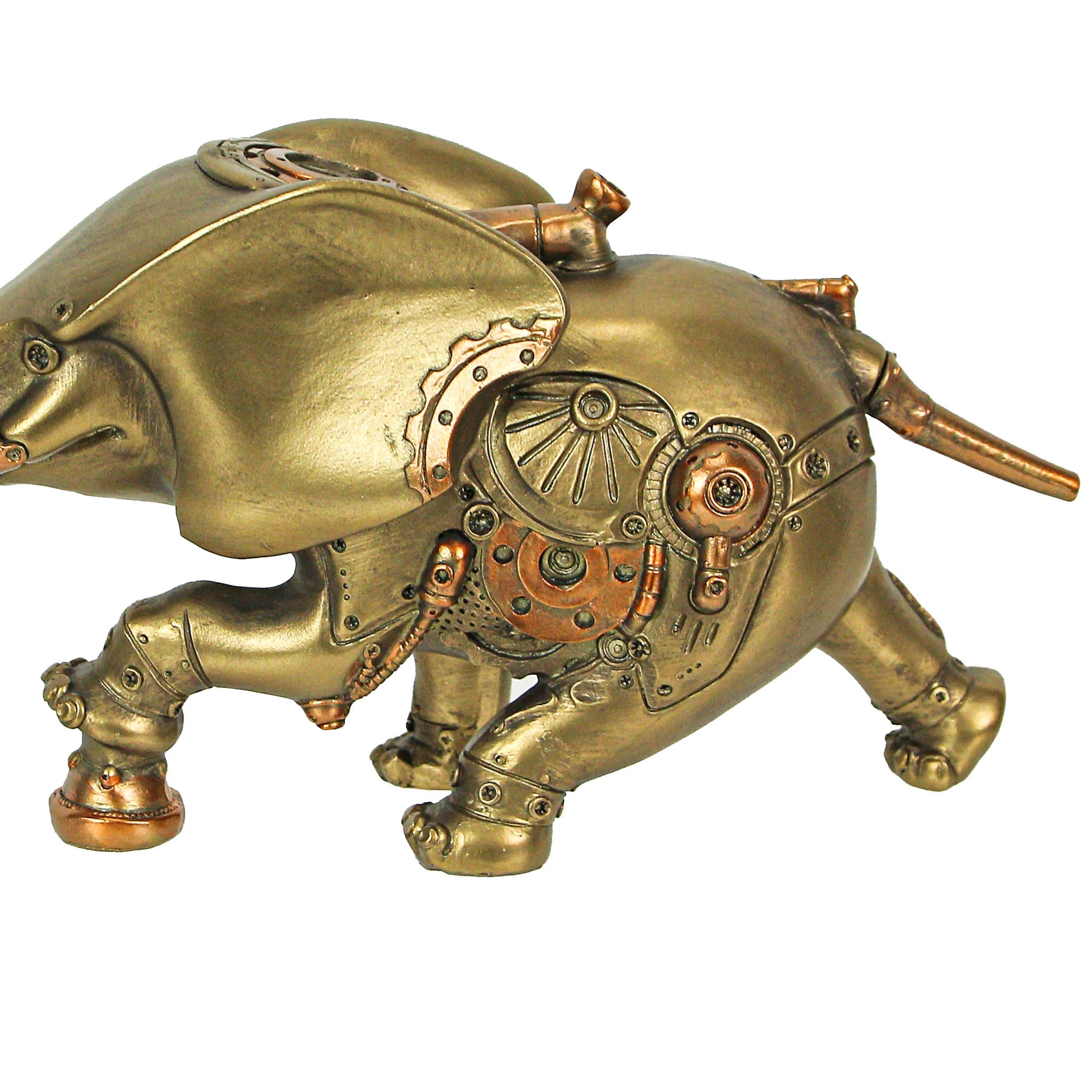 Bronze and Copper Finish Steampunk Elephant Statue Decorative Home Decor Figurine - Image 4