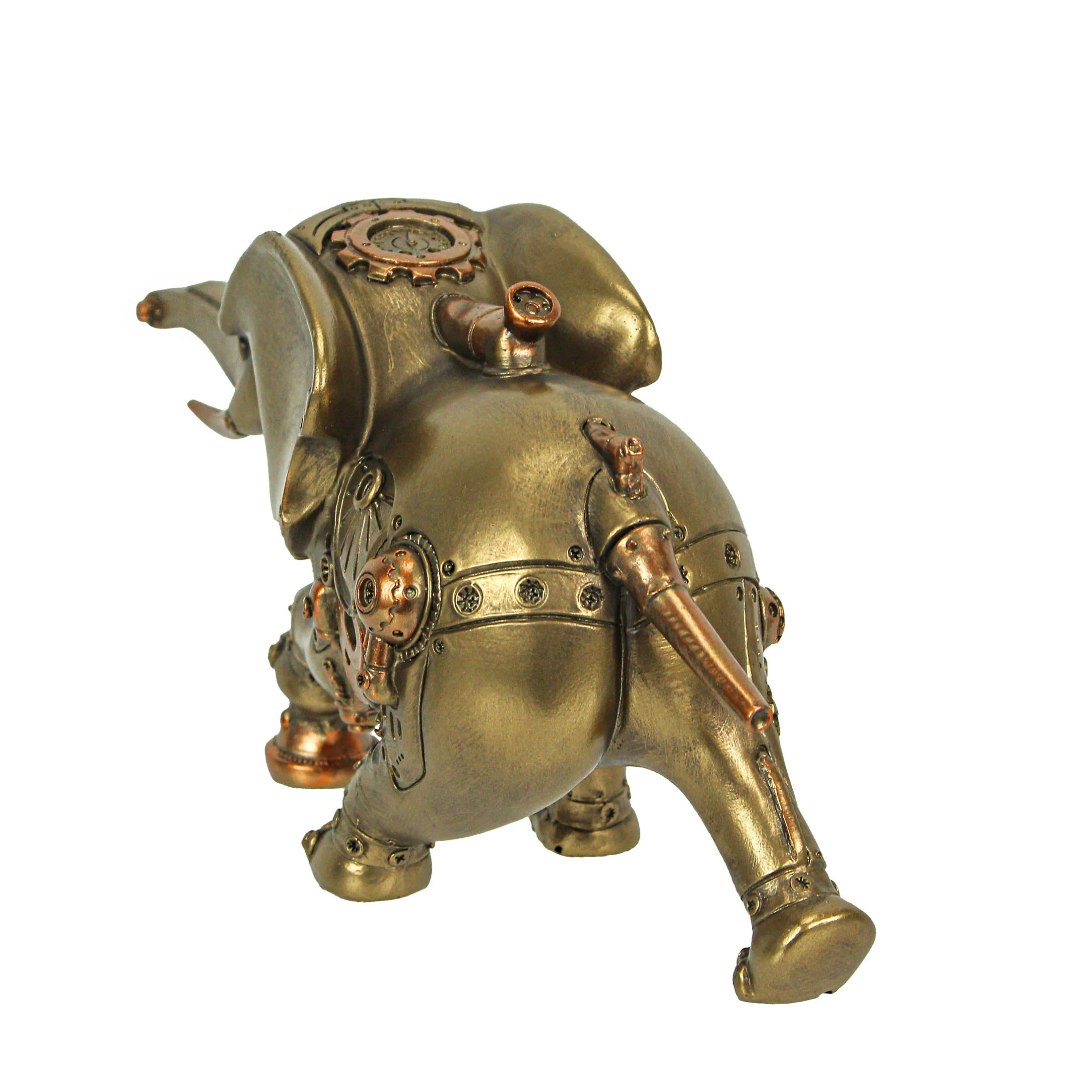 Bronze and Copper Finish Steampunk Elephant Statue Decorative Home Decor Figurine - Image 5