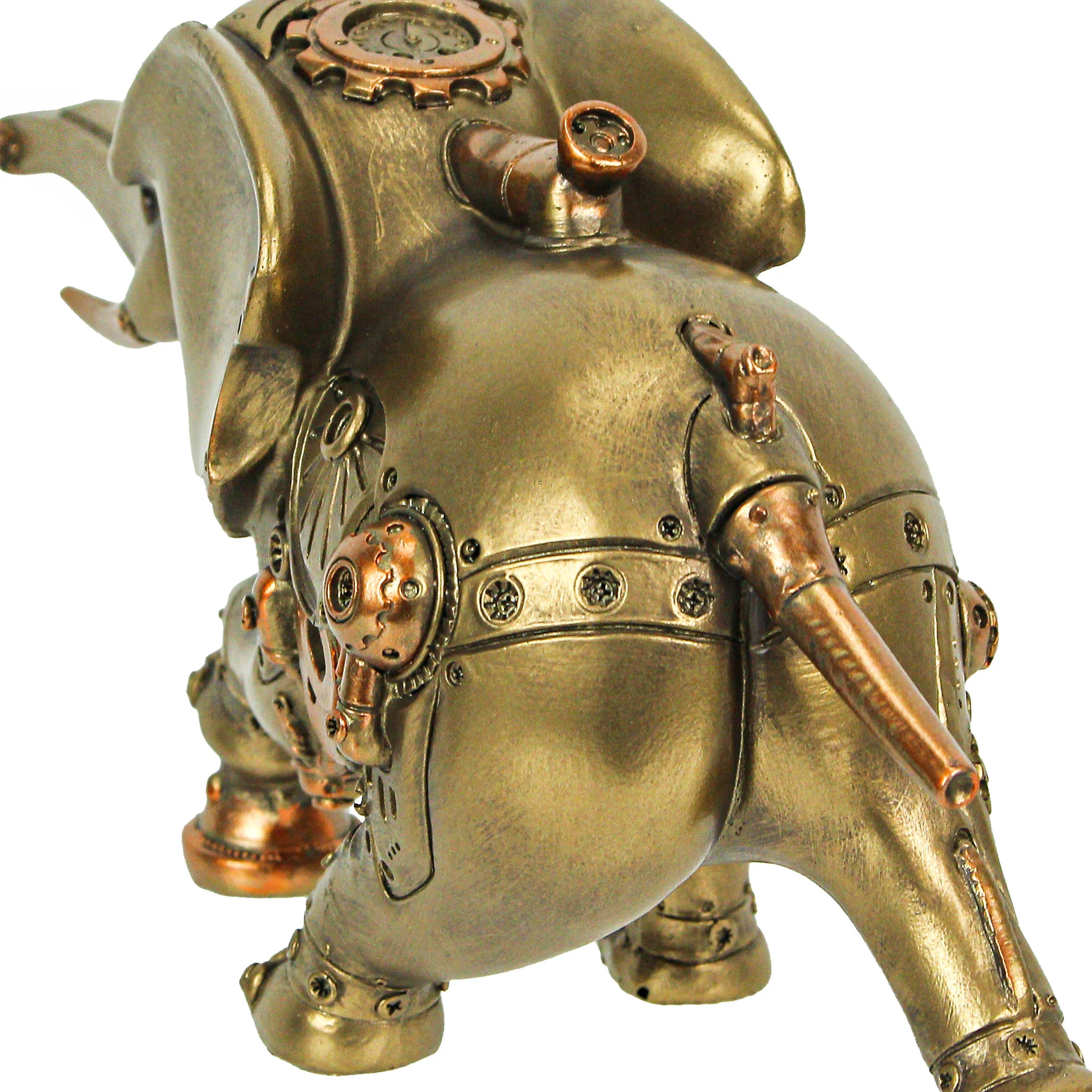 Bronze and Copper Finish Steampunk Elephant Statue Decorative Home Decor Figurine - Image 6