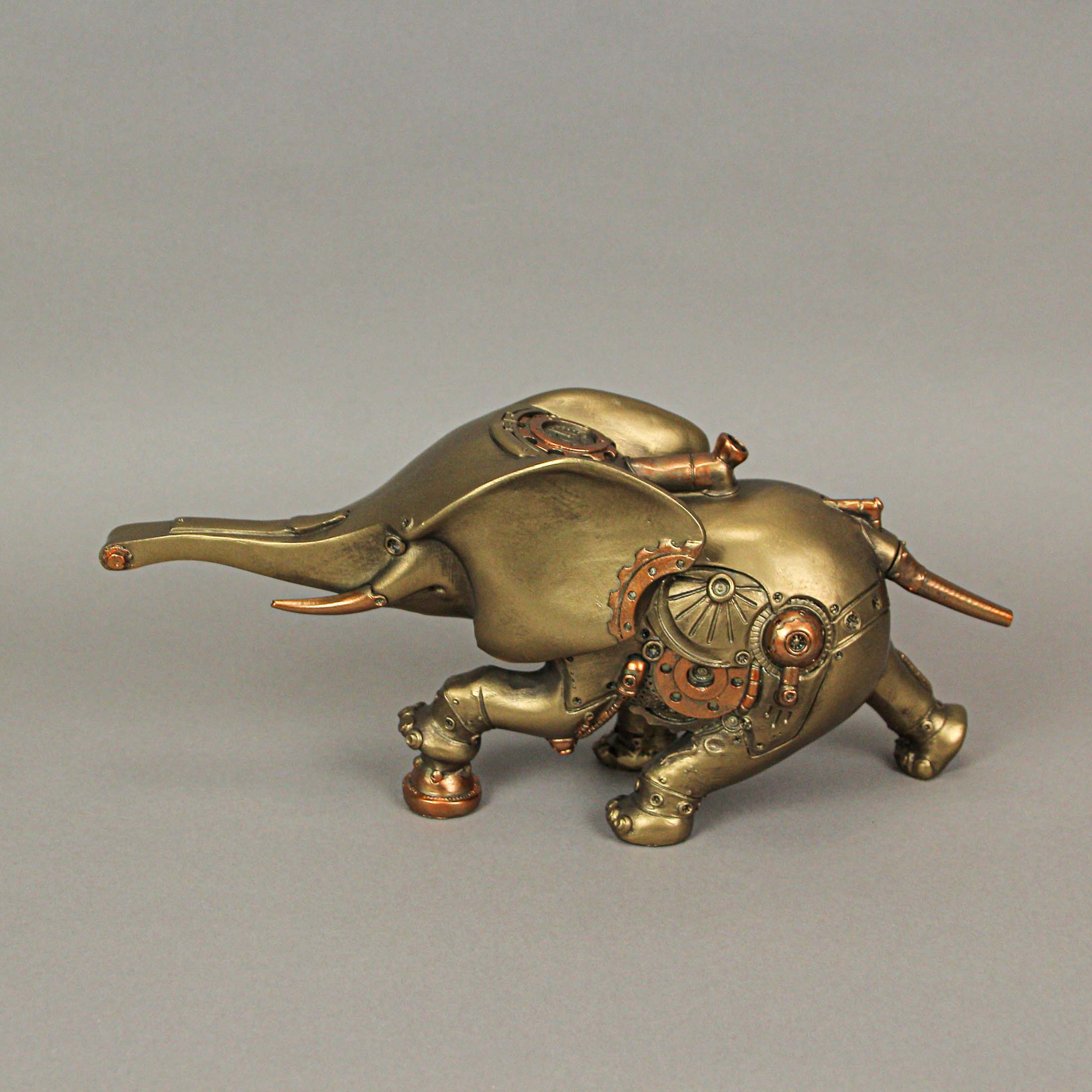 Bronze and Copper Finish Steampunk Elephant Statue Decorative Home Decor Figurine - Image 7