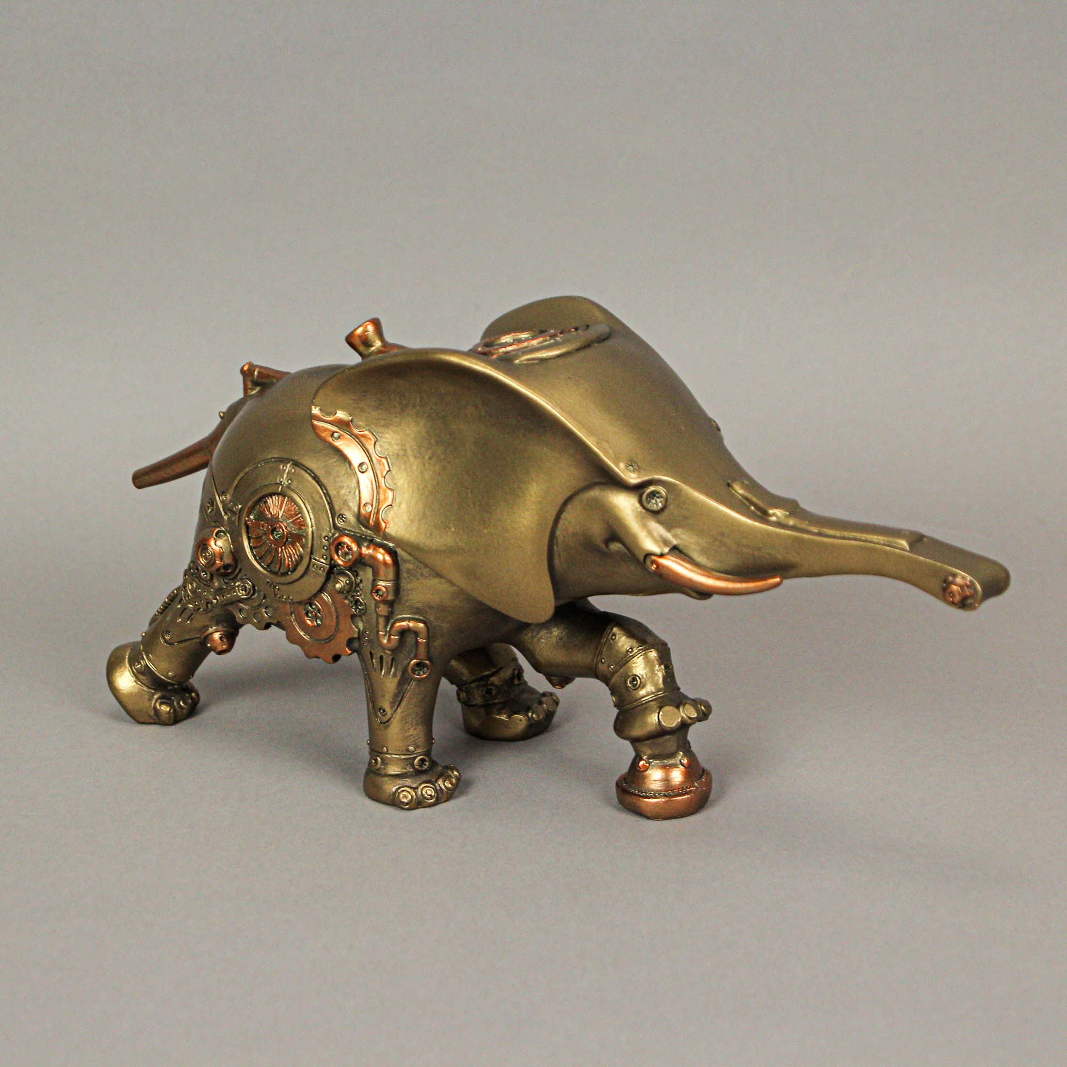 Bronze and Copper Finish Steampunk Elephant Statue Decorative Home Decor Figurine - Image 8