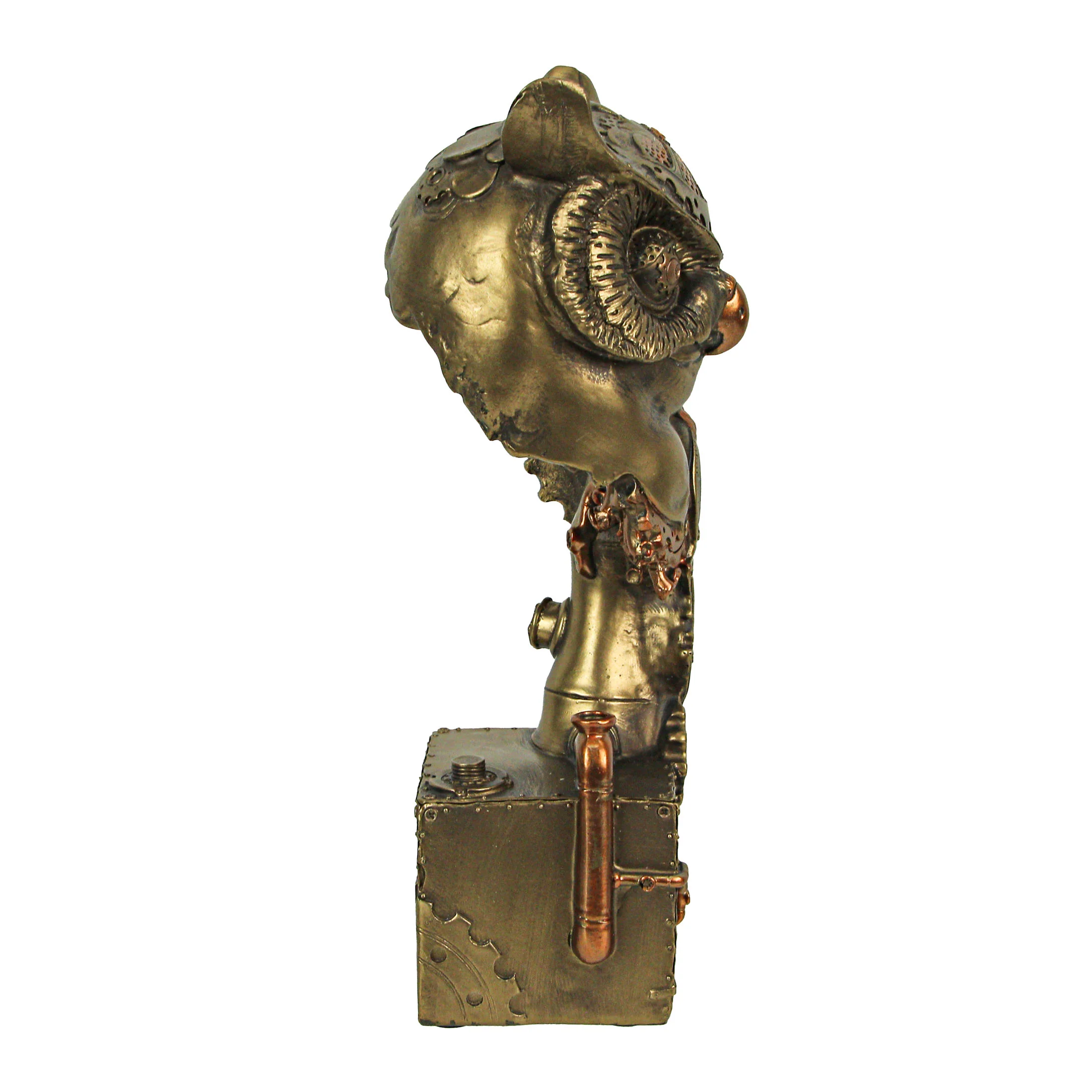 Resin Bronze Finish Steampunk Owl Sculpture Home Decor Statue Decorative Figurine - Image 3