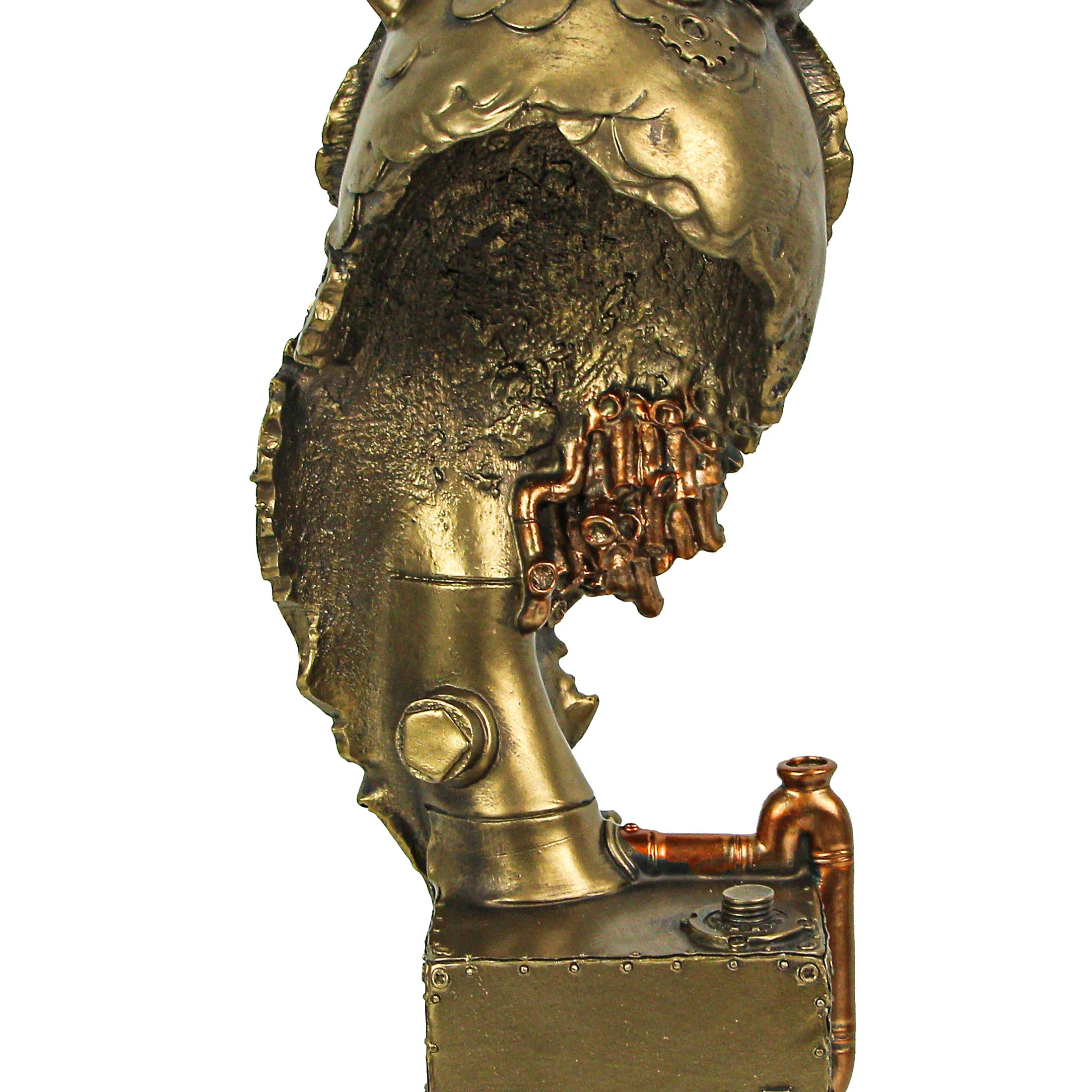 Resin Bronze Finish Steampunk Owl Sculpture Home Decor Statue Decorative Figurine - Image 6
