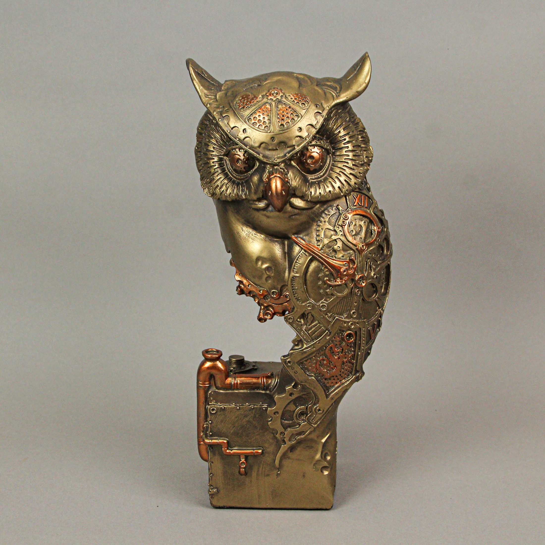 Resin Bronze Finish Steampunk Owl Sculpture Home Decor Statue Decorative Figurine - Image 7