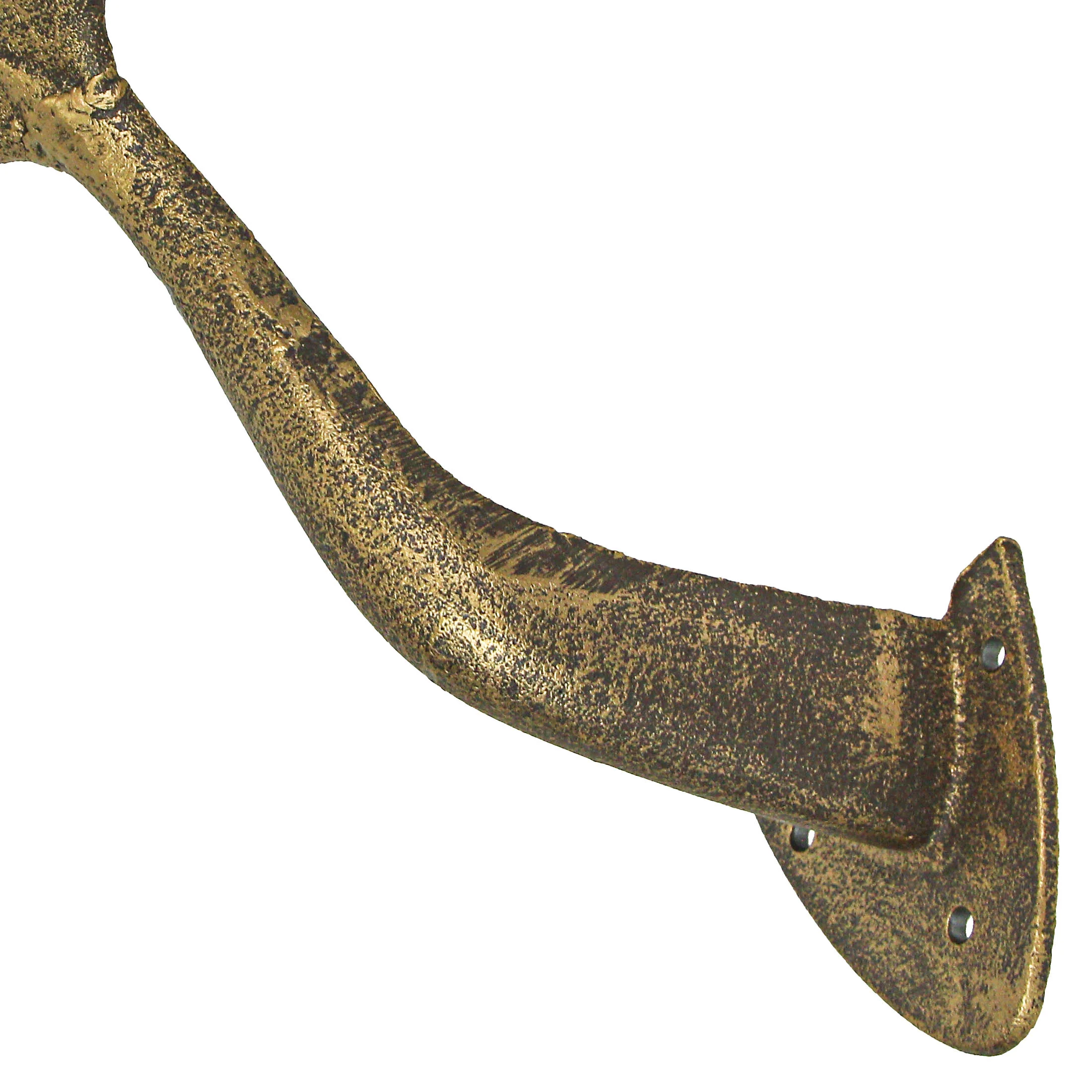 Bronze Finish Cast Iron Whale Tail Decorative Garden Hose Wall Hook Home Storage - Image 5