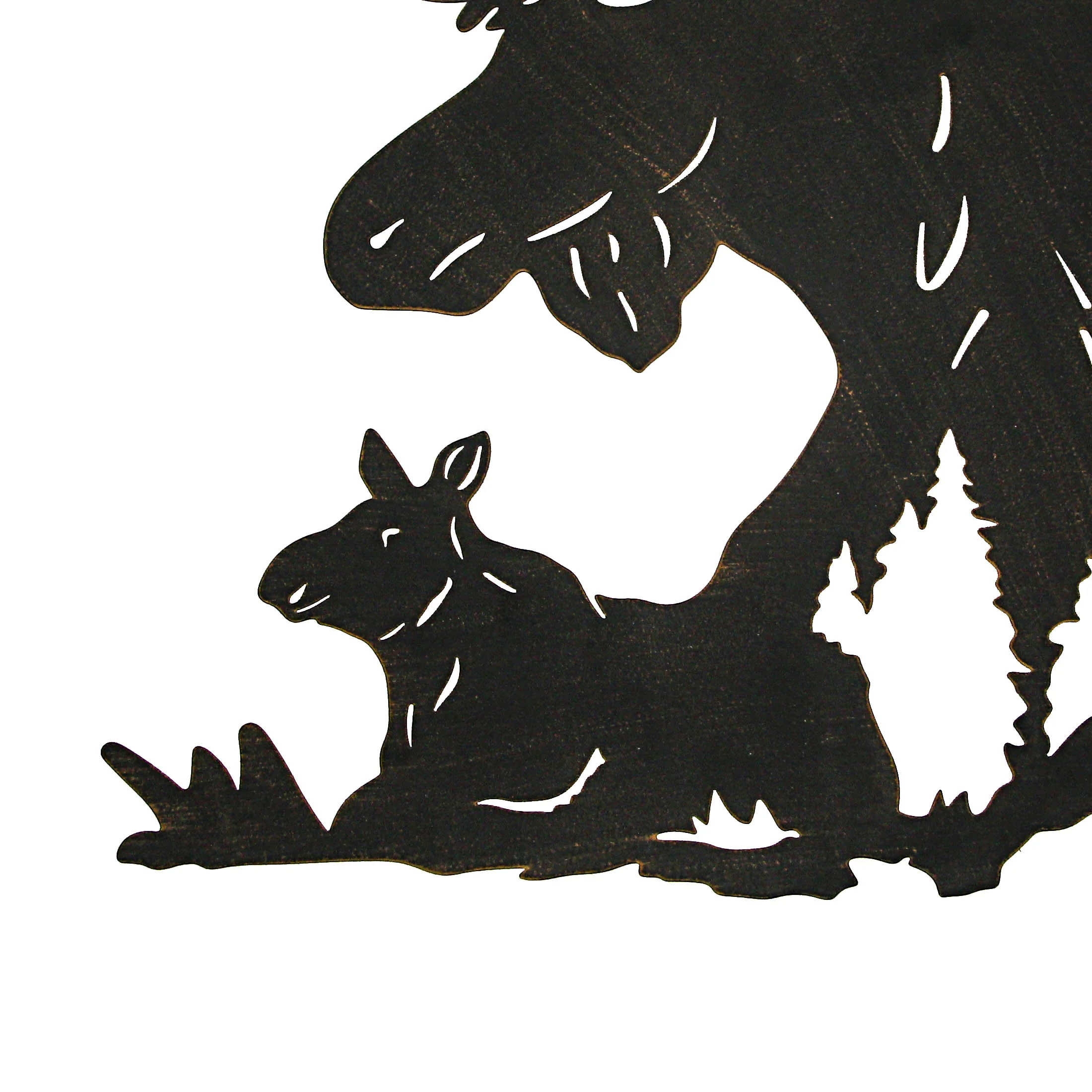 Black Laser Cut Metal Moose Family Wall Decor Rustic Cabin Home Decor Art Plaque - Image 8
