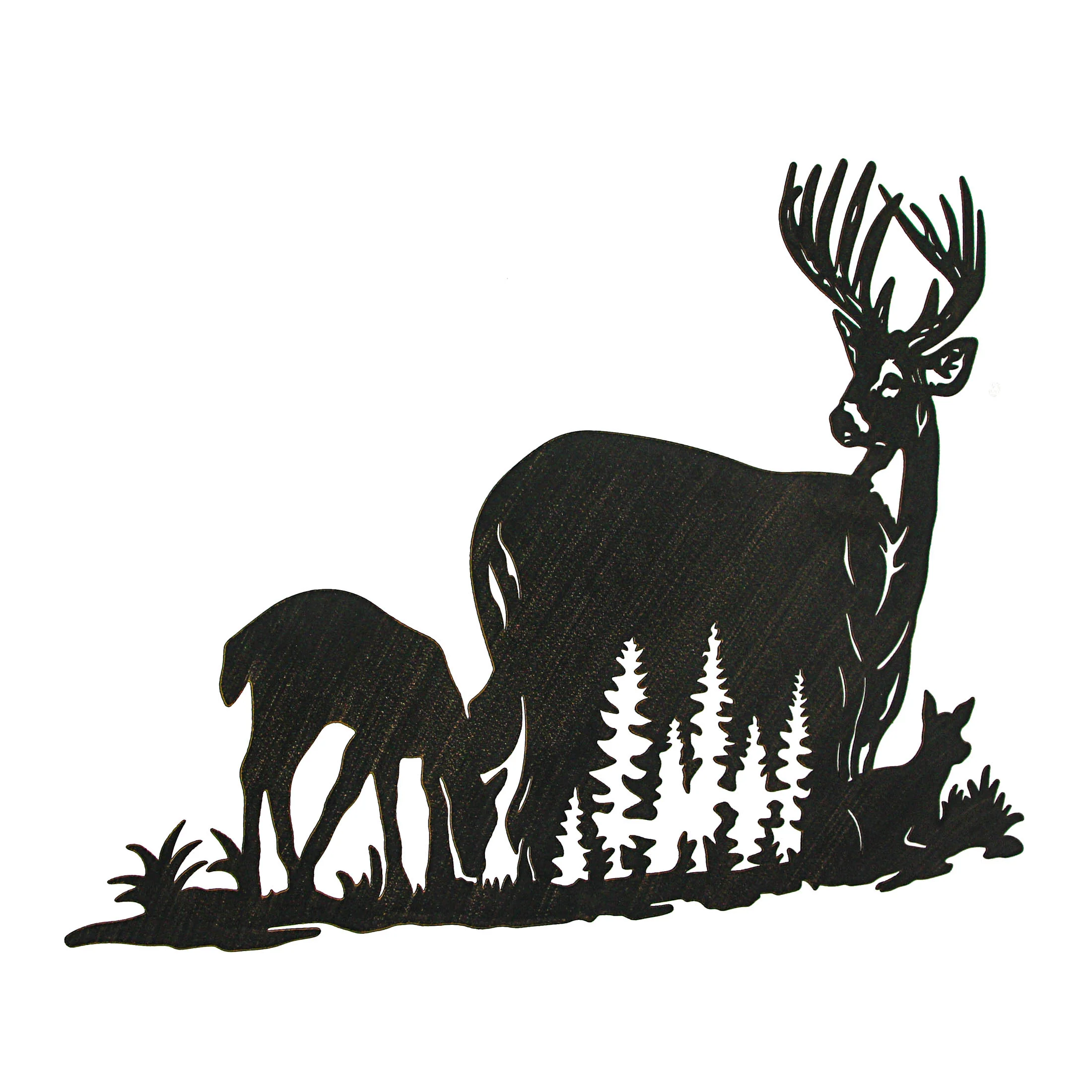Black Laser Cut Metal Deer Family Wall Decor Rustic Cabin Home Decor Art Plaque - Image 8