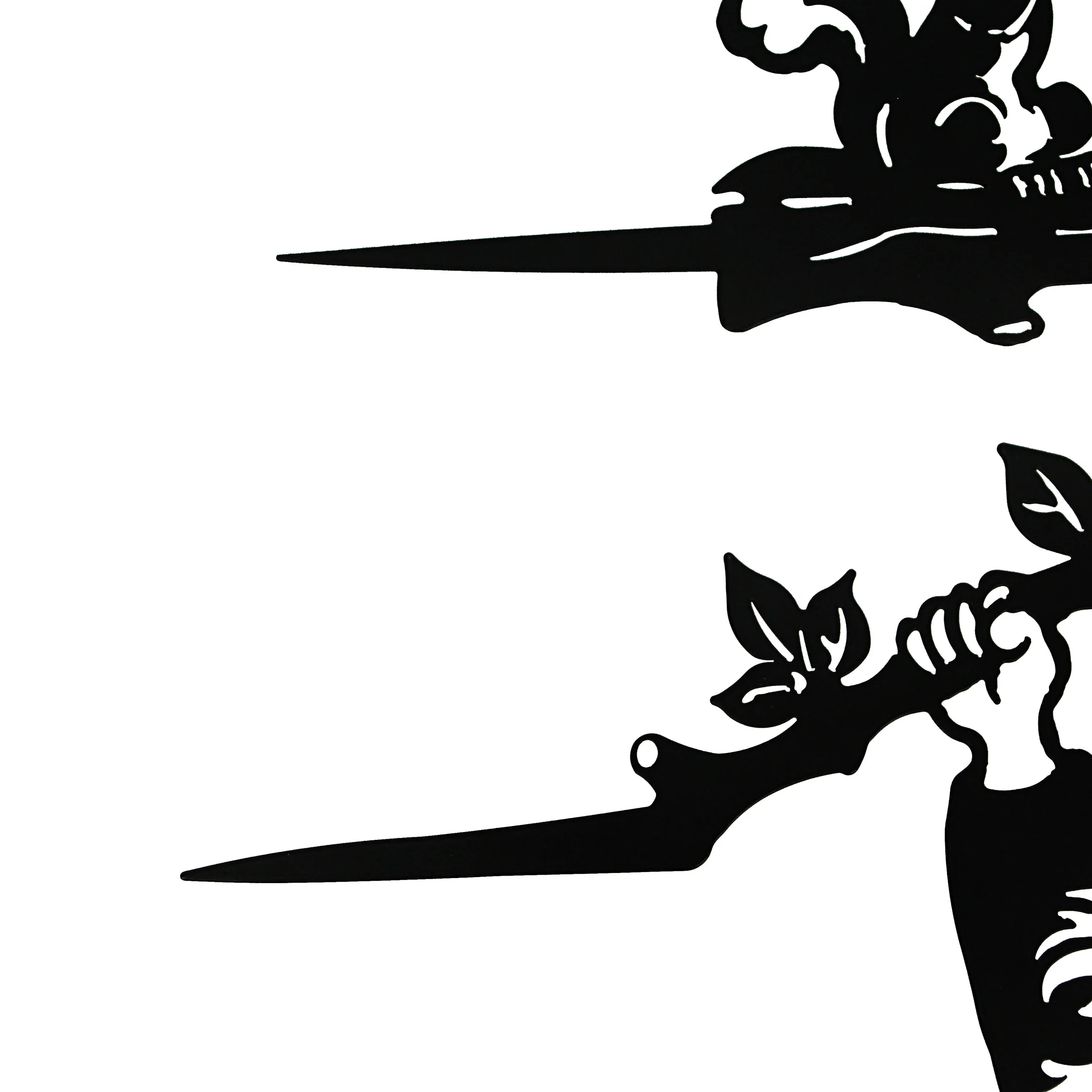 Set of 2 Black Metal Laser-Cut Garden Gnome Silhouette Decorative Outdoor Tree Stakes Yard Art - Image 5