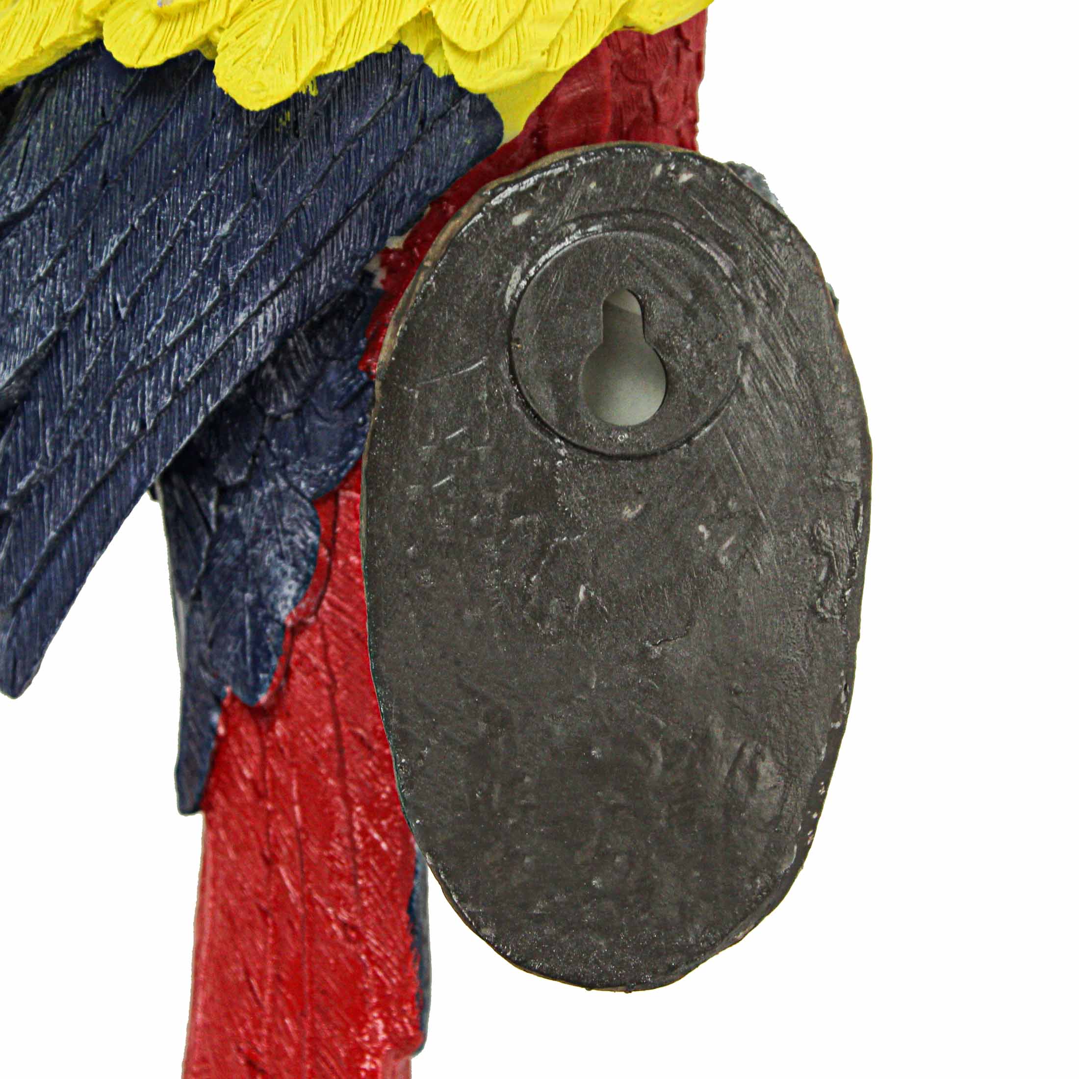 18 Inch Tropical Scarlet Macaw Parrot Wall Sculpture Bird Home Decor Art - Image 3