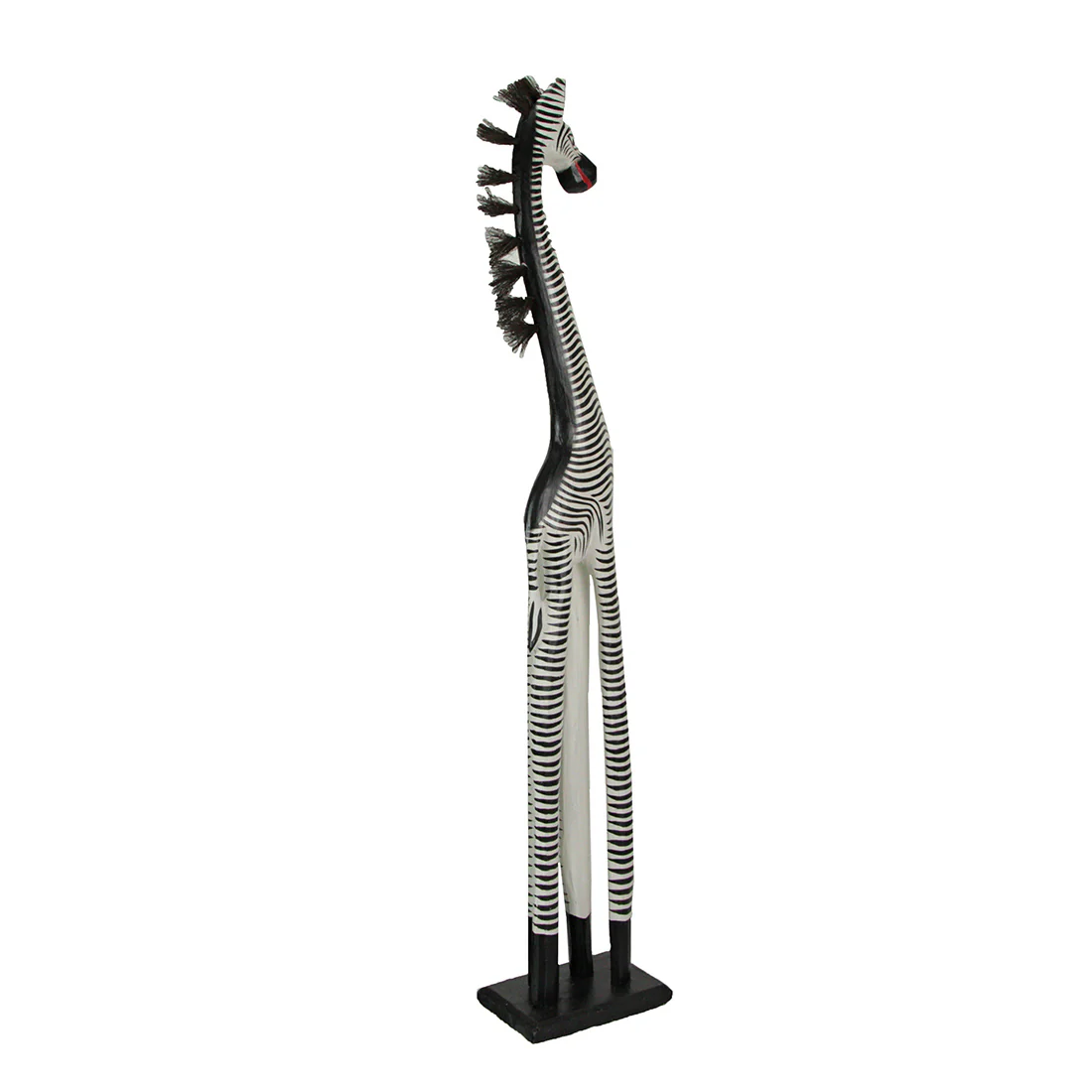 36-Inch Hand-Carved Wooden African Statues - Exquisite Zebra and Giraffe Sculptures - Indigenous Indonesia Art Decor - Elegant Home Figurines Set - Image 23