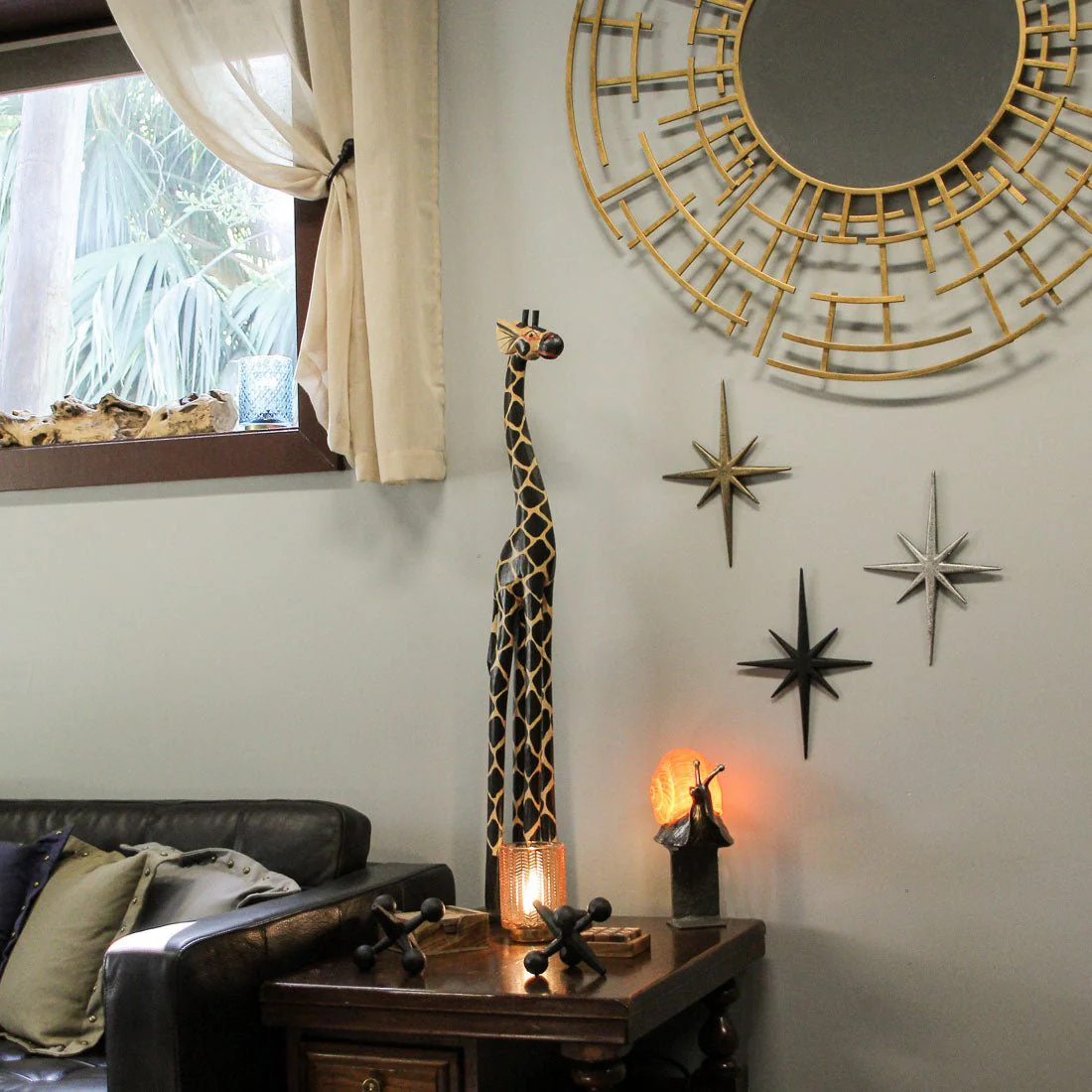 36-Inch Hand-Carved Wooden African Statues - Exquisite Zebra and Giraffe Sculptures - Indigenous Indonesia Art Decor - Elegant Home Figurines Set - Image 24
