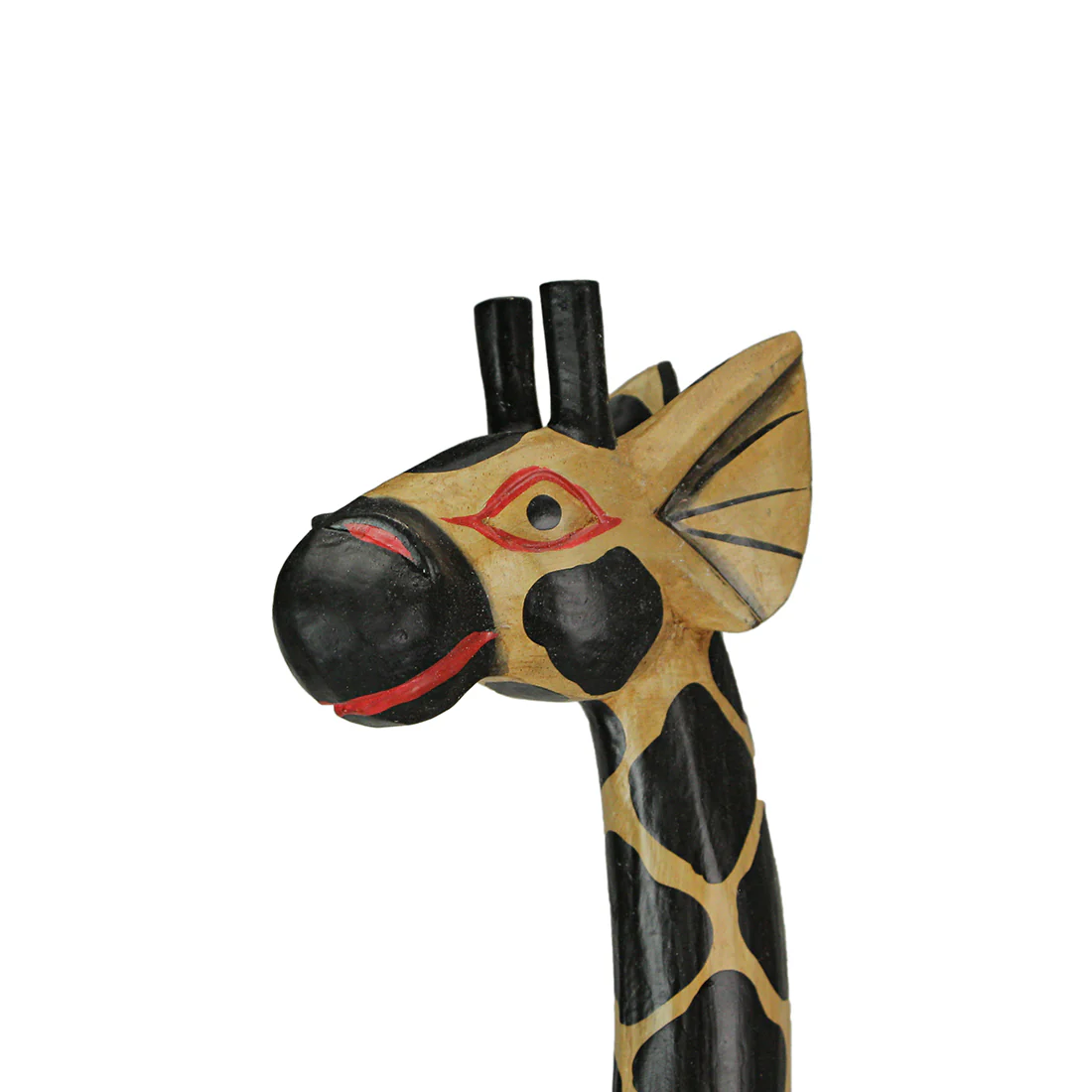 36-Inch Hand-Carved Wooden African Statues - Exquisite Zebra and Giraffe Sculptures - Indigenous Indonesia Art Decor - Elegant Home Figurines Set - Image 3